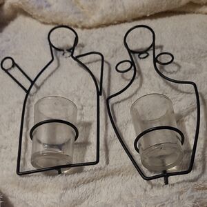 Black Metal Wall Candle Holders